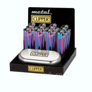 Clipper Metal Large Classic Finishes Lighters Icy with Case 12- CM0S019UK