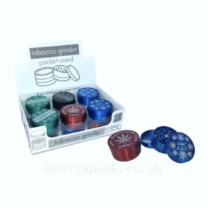 D&K Amsterdam 12 x Metal Leaf Tobacco Grinders - DK5867A-3