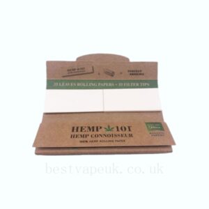 Hemp 101 Hemp Connoisseur King Size Slim Rolling Papres with Tips 24 Count