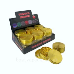 Silver Metal Tobacco Grinder 3 Parts- PH6908-Gold