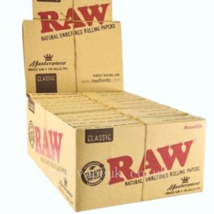 Raw Classic King Size Slim Rolling Papers 24 + Tips (Connoisseur)