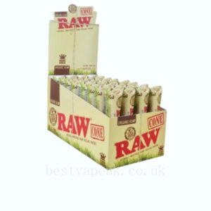 RAW Organic Hemp King Sized Pre-Rolled Cones 3 x 32