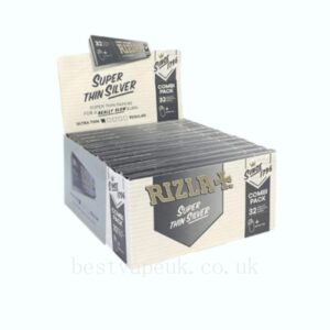 Rizla Silver Super Thin King Size Rolling Papers + Tips Combi Pack of 24